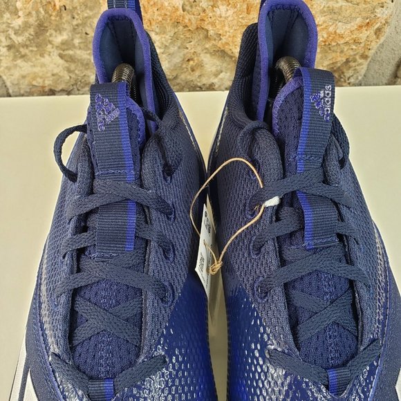 adidas Adizero Scorch Football Cleats Men’s Size 10.5 Navy Blue White FX4250 NEW main image 7
